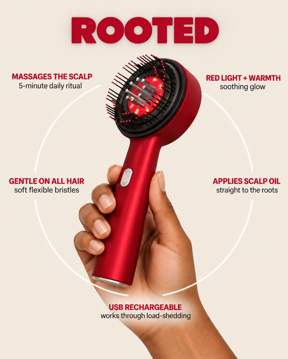 The three functions of the ROOTED scalp brush