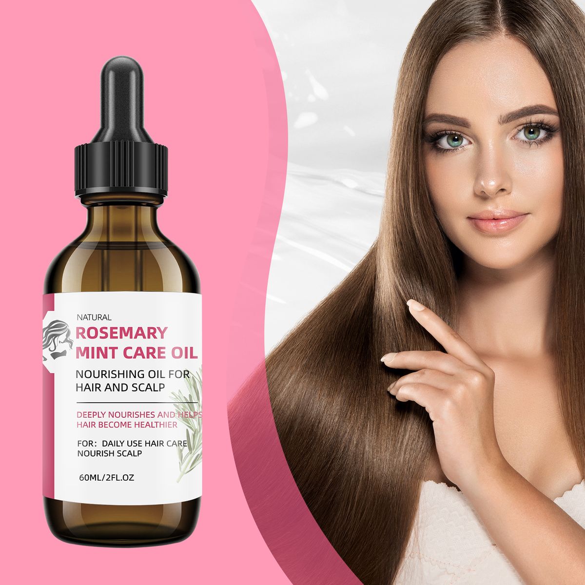 Soft, smooth hair with rosemary and mint oil